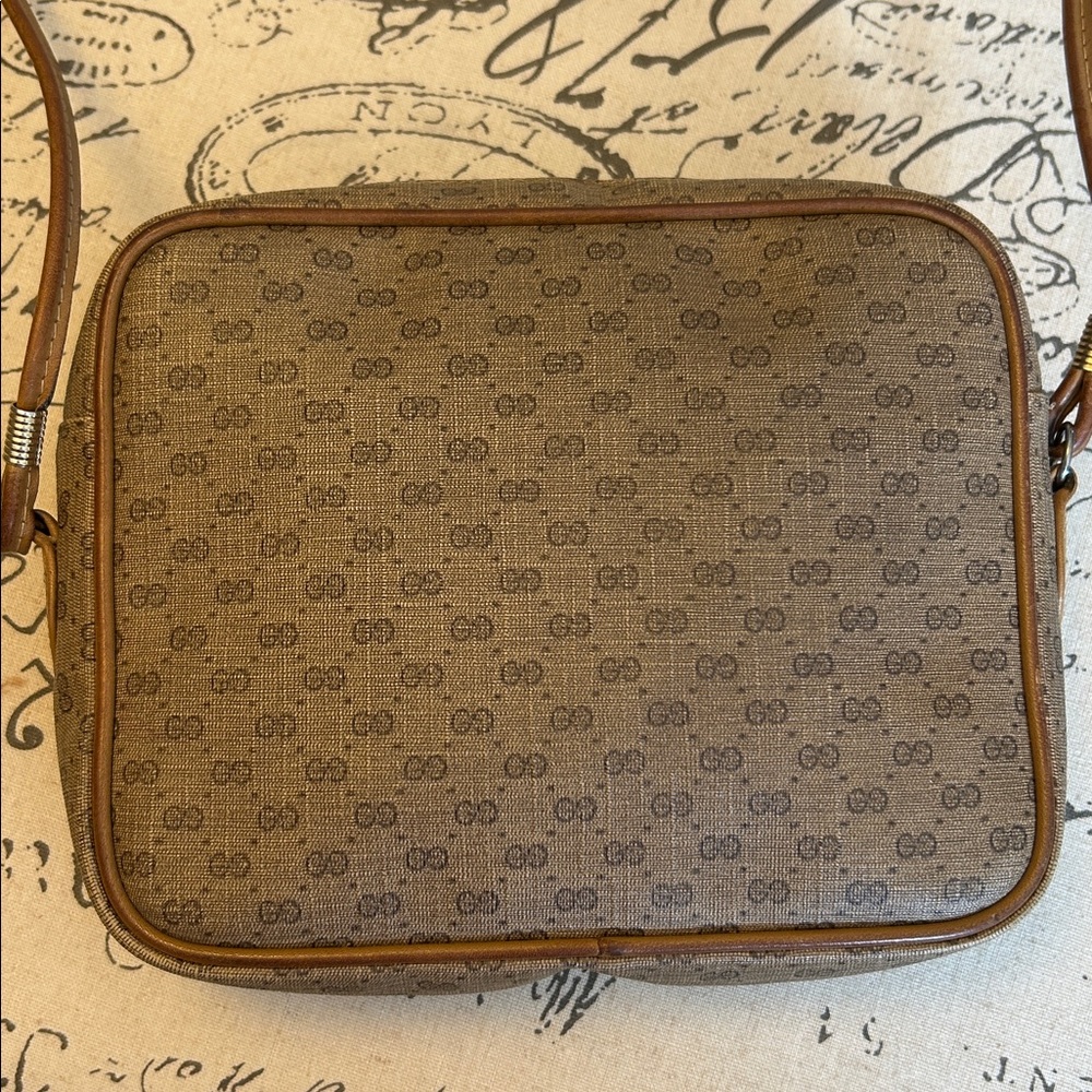 Gucci Purse 70’s Mini GG Monogram Shoulder Bag Crossbody Tan Authentic Vintage - Picture 4 of 17